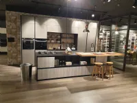 Cucina Lube cucine moderna ad isola grigio in laminato materico Immagina lux