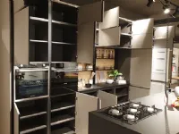 Cucina Lube cucine moderna ad isola grigio in laminato materico Immagina lux