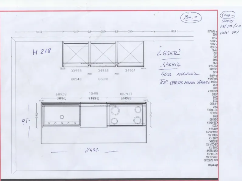 Cucina con isola in laminato materico a prezzo ribassato 59%