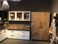 CUCINA Marchi cucine ad angolo Lab 40, bianco e legno vecchio SCONTATA