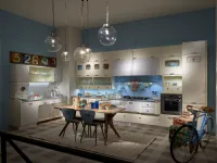 Cucina Marchi cucine design ad angolo azzurra in laccato opaco Saint louis