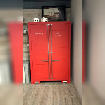 Cucina rossa industriale lineare Dispensa container  Marchi cucine in Offerta Outlet