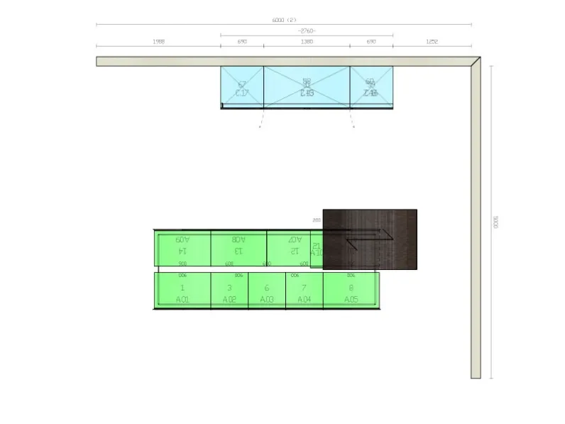 Cucina Maxima 2.2 [e]  design altri colori ad isola Cesar cucine