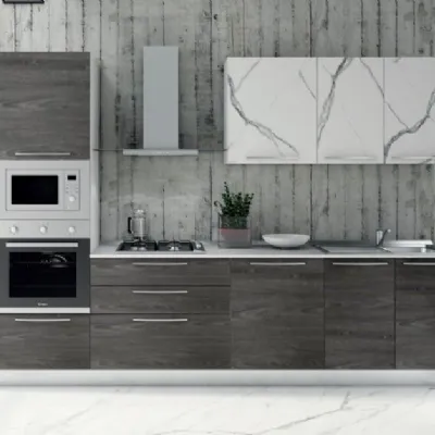 Cucina grigia moderna lineare Maya 2 Kuadra cucine a soli 5021