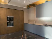 Cucina Modulnova design lineare antracite in laminato opaco Mh6