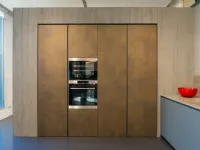 Cucina Modulnova design lineare antracite in laminato opaco Mh6