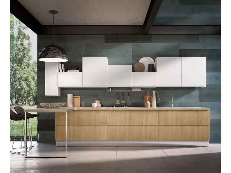 Cucina moderna con penisola Mobilificio bellutti Modello time basic a prezzo scontato