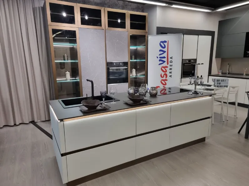 Cucina bianca moderna lineare Stratos Mobilturi a soli 9500