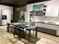 Cucina lineare in melaminico grigia Zen a prezzo ribassato