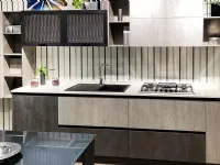 Cucina lineare in melaminico grigia Zen a prezzo ribassato