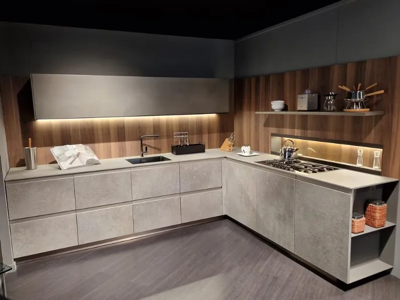 Cucina a prezzo ribassato ad angolo moderna Ak project maniglia up Arrital
