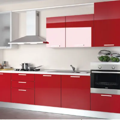 Cucina modello Alma di Creo Kitchens Laccato Lucido Rosso