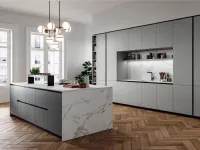 Cucina bianca design ad isola Anta 3 Antares scontata