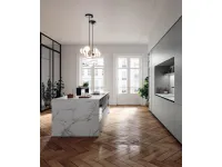 Cucina bianca design ad isola Anta 3 Antares scontata