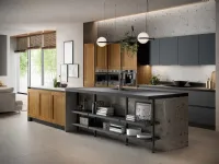 Cucina con isola in laminato materico altri colori Asia 05 a prezzo ribassato