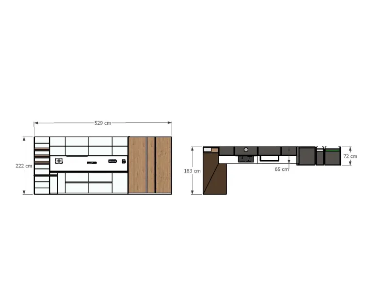 Cucina moderna con penisola Asia/kalì Arredo3 a prezzo scontato