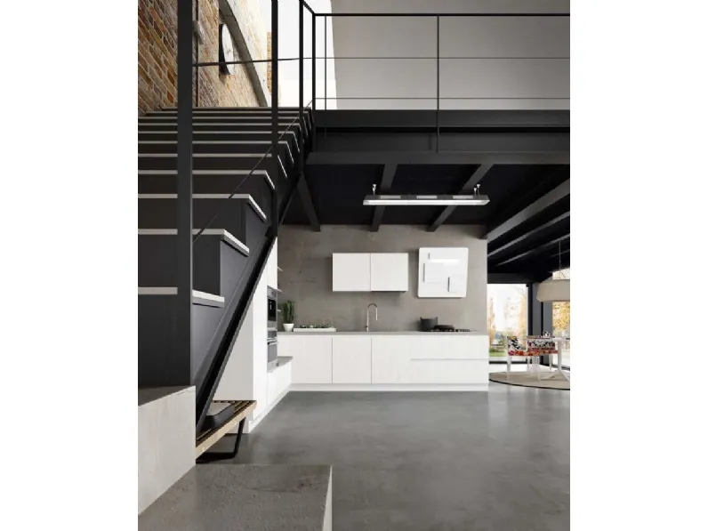 Cucina bianca design ad angolo Essebi Azimund a soli 9860€