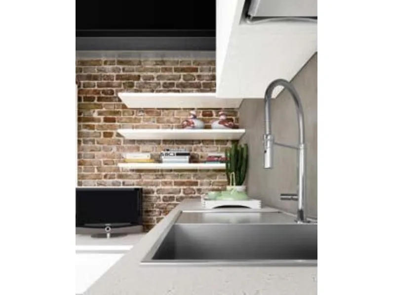 Cucina bianca design ad angolo Essebi Azimund a soli 9860€