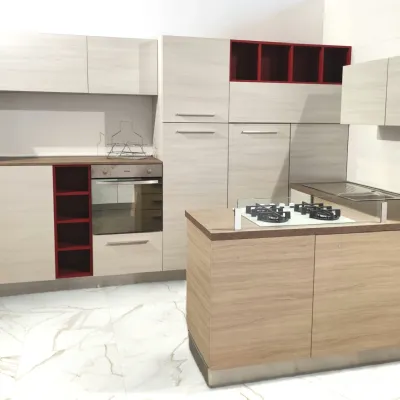 CUCINA con penisola Arrex Cacao SCONTATA 68%