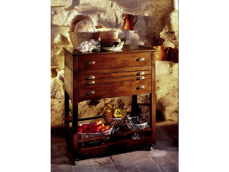 Mobile di Antiquariato in stile arte povera Carrello oregon in Offerta Outlet