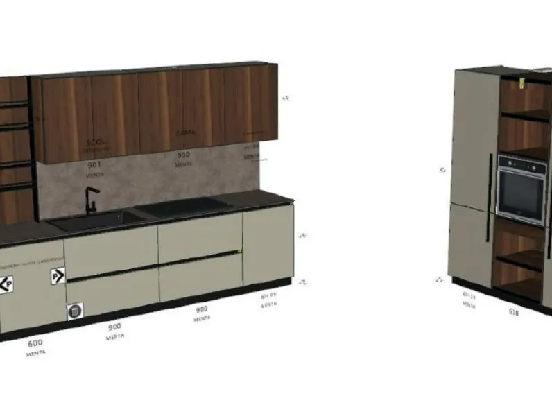 Cucina grigia design lineare Miton Cucina miton pet grigio noce cordesco a soli 10800 Euro
