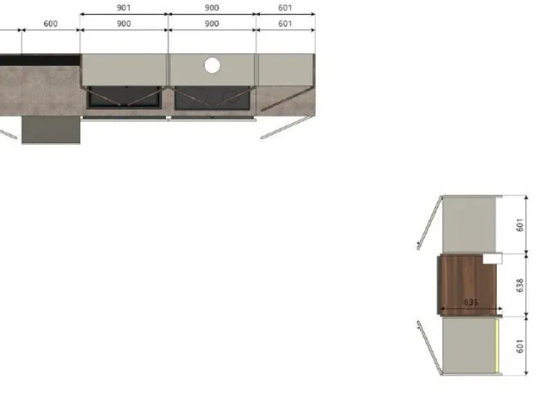 Cucina grigia design lineare Miton Cucina miton pet grigio noce cordesco a soli 10800 Euro
