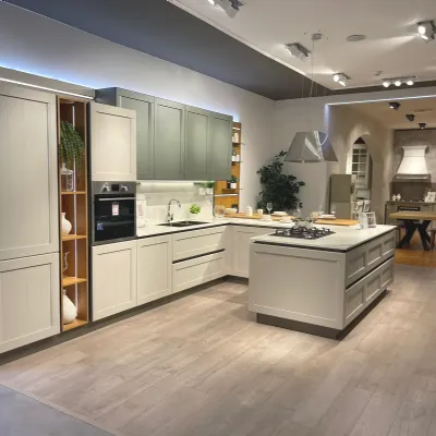 Cucina con penisola moderna bianca Veneta cucine Cv 631 cucina armonia a soli 12900�