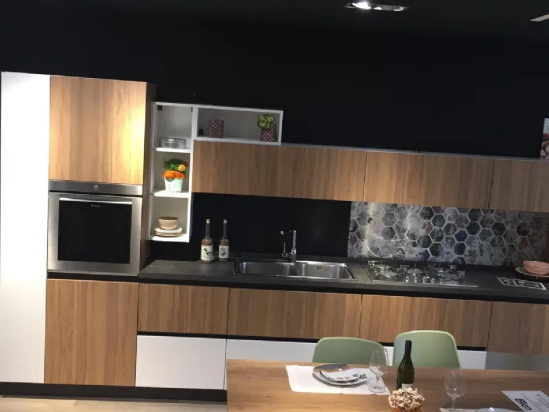 Cucina Modello domino moderna noce lineare Primacucine