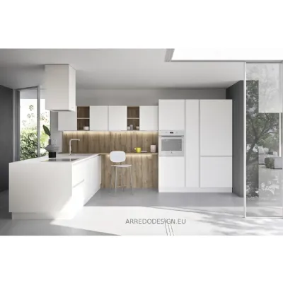 Cucina bianca moderna con penisola Ar-due Easy a soli 6150 Euro