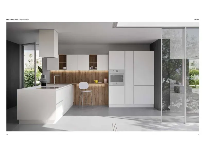 Cucina bianca moderna con penisola Easy * Ar-due scontata