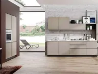 Cucina tortora moderna lineare Emily 06 Evo cucine in Offerta Outlet