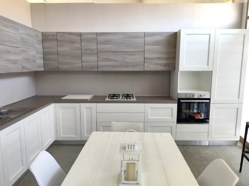 Cucina bianca inglese ad angolo Arrex Fiorella taiga a soli 4100 Euro