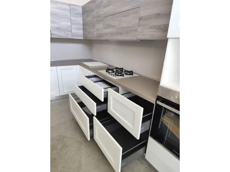 Cucina bianca inglese ad angolo Arrex Fiorella taiga a soli 4100 Euro