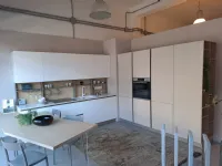 Cucina Stosa moderna ad angolo bianca in laminato materico Infinity