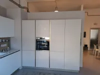 Cucina Stosa moderna ad angolo bianca in laminato materico Infinity
