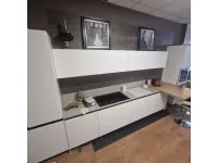 Cucina lineare in laminato opaco bianca Kaly a prezzo ribassato