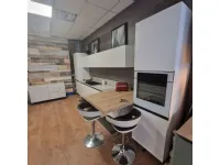 Cucina lineare in laminato opaco bianca Kaly a prezzo ribassato