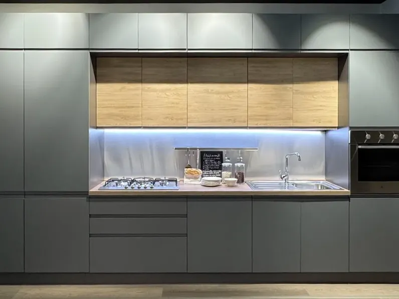 Cucina Kelly moderna grigia Net cucine lineare scontata 53%
