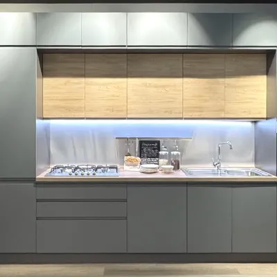 Cucina Kelly moderna grigia Net cucine lineare scontata 53%