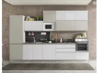 Cucina Net cucine moderna lineare bianca in laminato opaco Kelly360d