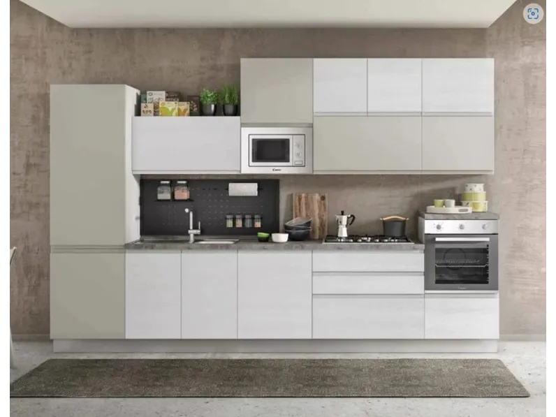 Cucina Net cucine moderna lineare bianca in laminato opaco Kelly360d