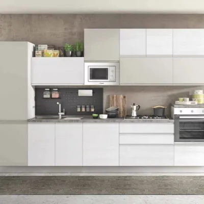 Cucina Net cucine moderna lineare bianca in laminato opaco Kelly360d