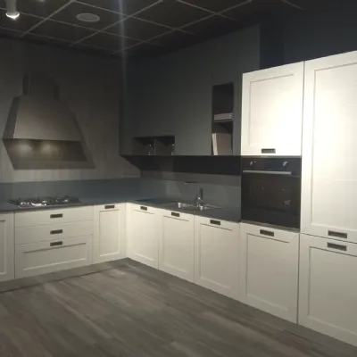 Cucina design ad angolo Loft wood laccata Arrex-2 a prezzo ribassato