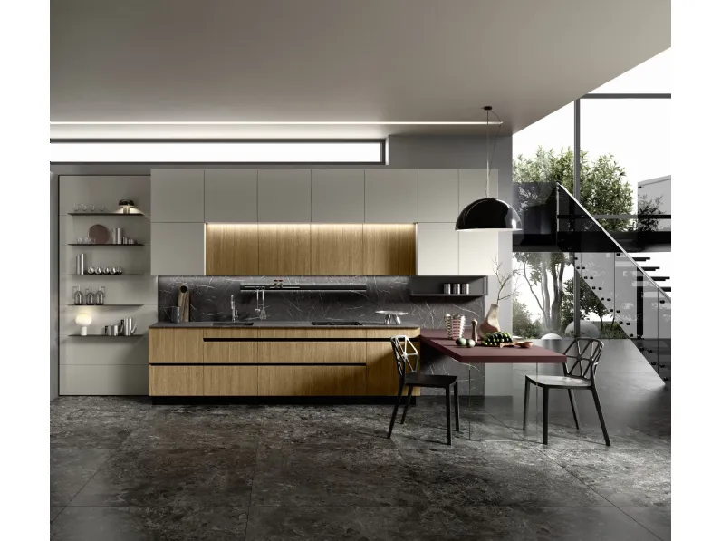 Cucina con penisola in laminato opaco a prezzo scontato 41%
