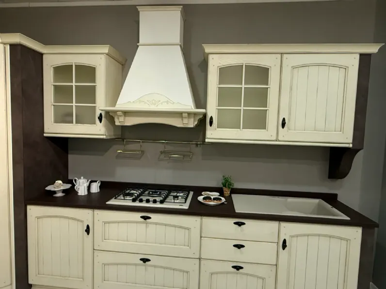 Cucina Arrex country ad angolo bianca in legno Morgana