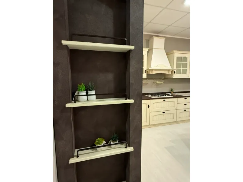 Cucina Arrex country ad angolo bianca in legno Morgana