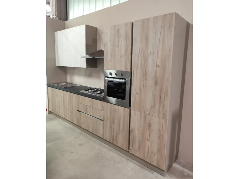 Cucina rovere chiaro moderna lineare Quick Evo cucine a soli 2600 Euro
