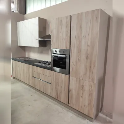 Cucina rovere chiaro moderna lineare Quick Evo cucine a soli 2600 Euro