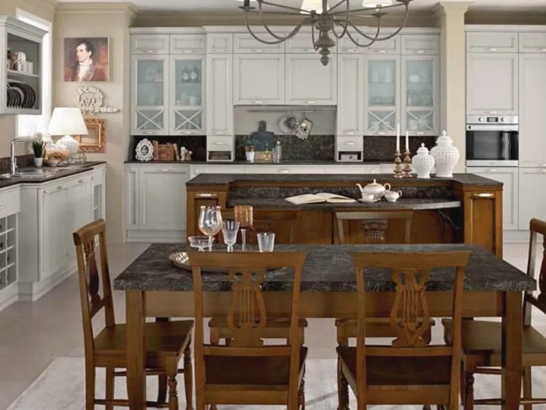 Cucina Colombini casa country lineare bianca in laccato opaco Sinfonia