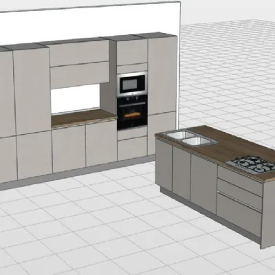 Cucina grigio moderna ad isola Speed Giannei a soli 6600